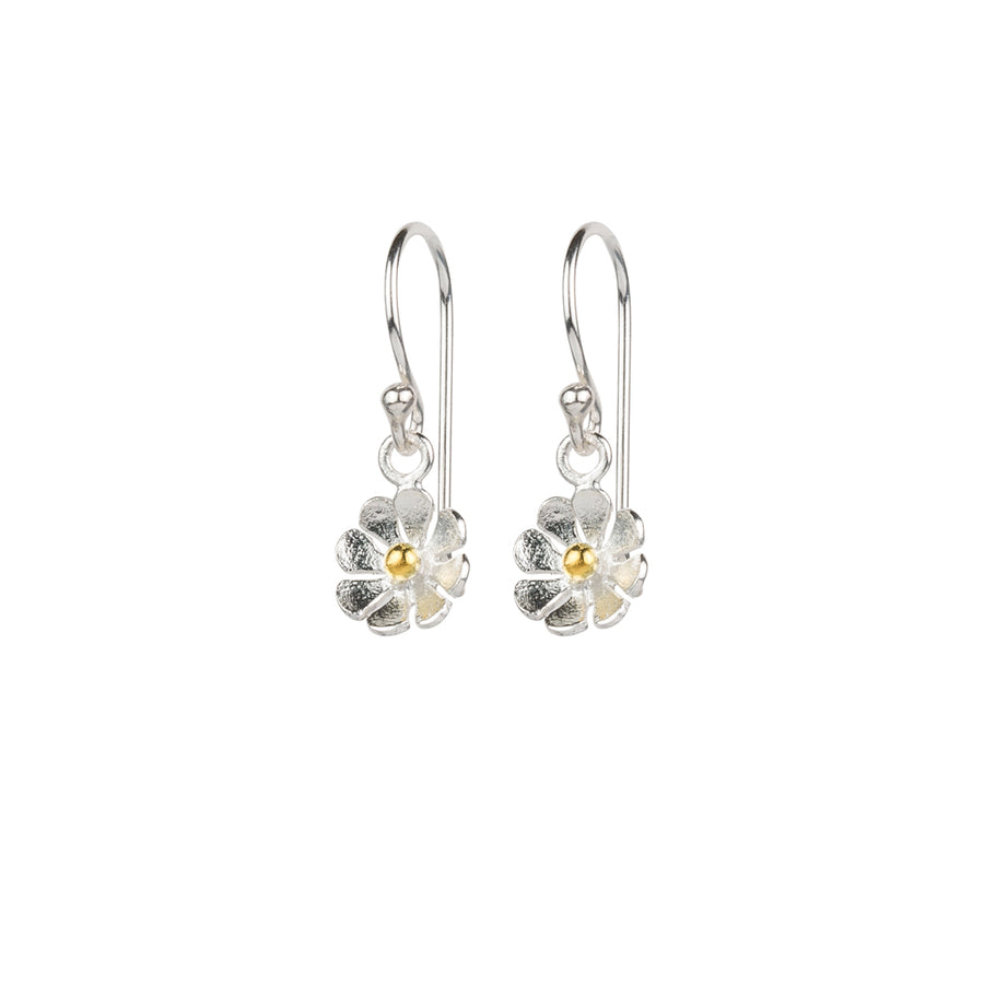 Flower earrings in mixed metal