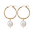 Gold Pearl Hoop Earrings