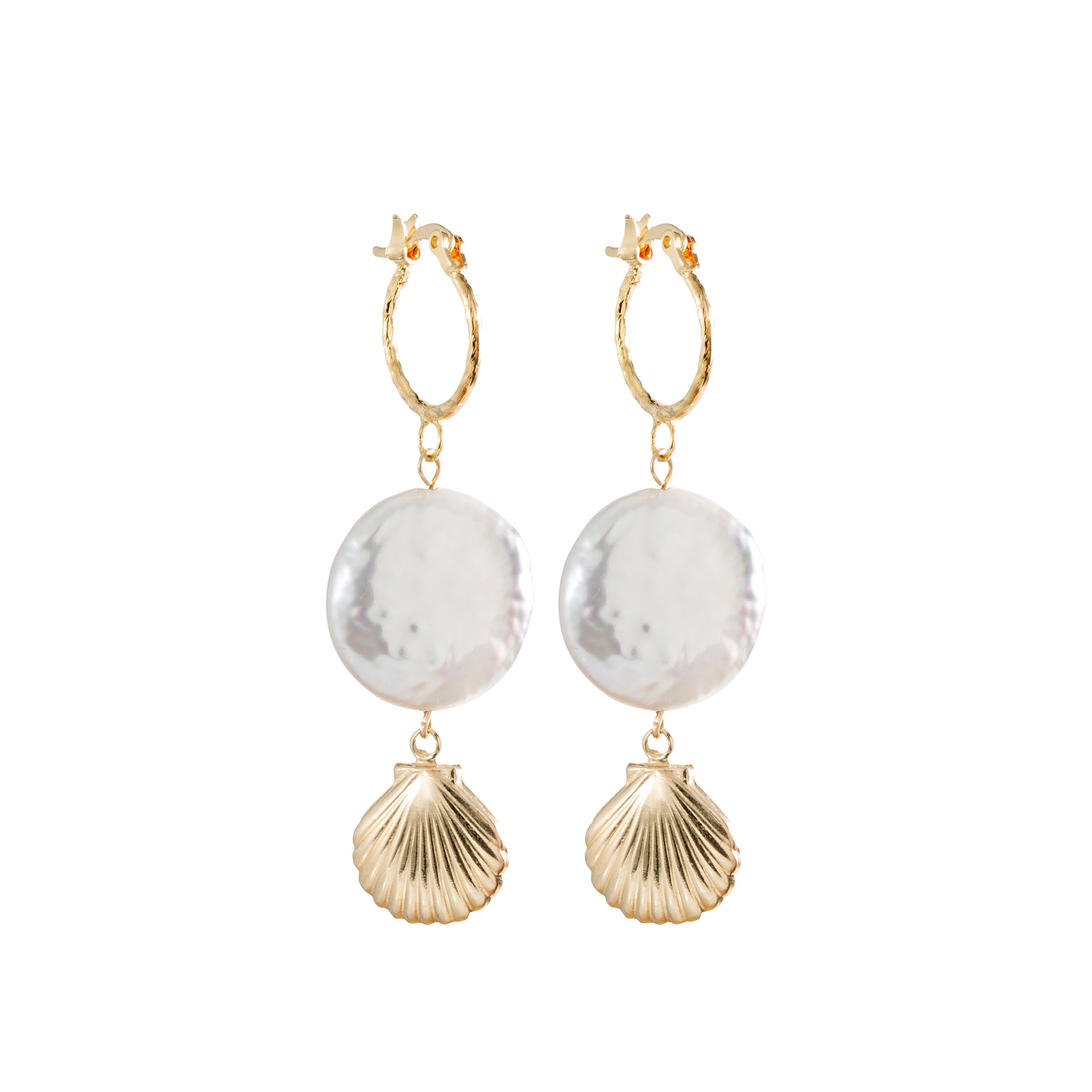 Sea shell and Pearl Earrings