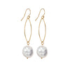 Gold Drop Pearl Earrings