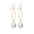 Gold Drop Pearl Earrings