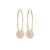 Endless Gold Hoop Earrings with a Cluster of Pearls