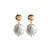 Large Round Freshwater Pearl Earrings in Gold