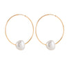 Endless Gold Hoops with Pearl