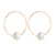 Endless Gold Hoops with Pearl