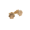 Tiny Shell Stud Earrings in Gold