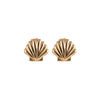 Tiny Shell Stud Earrings in Gold