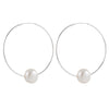 Endless Silver Hoops with Pearl