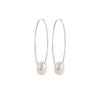 Endless Silver Hoops with Pearl