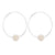 Endless Silver Hoop Earrings with a Cluster of Pearls