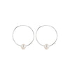 Medium Silver Hoop With Freshwater Pearl