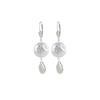 Sea shell and Pearl Earrings in Silver