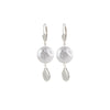 Sea shell and Pearl Earrings in Silver