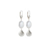 Sea shell and Pearl Earrings in Silver
