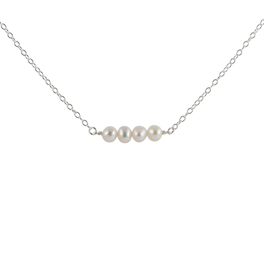 Silver Necklace with Freshwater Pearl Link