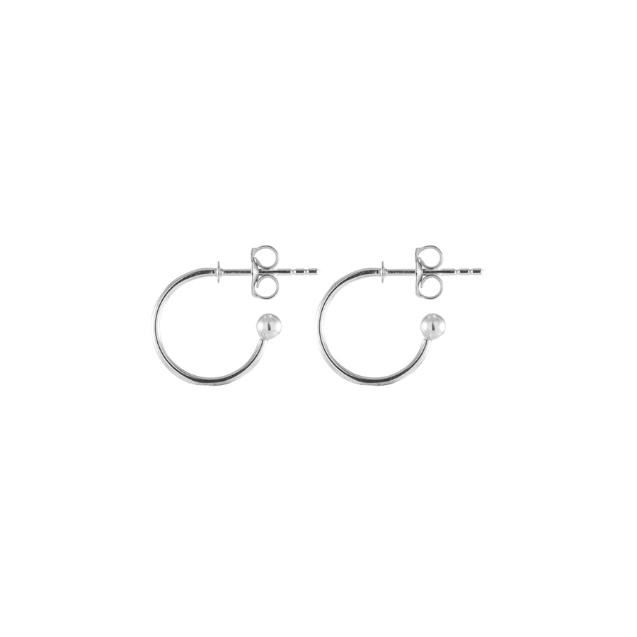 Tiny Silver Hoop Stud Earrings