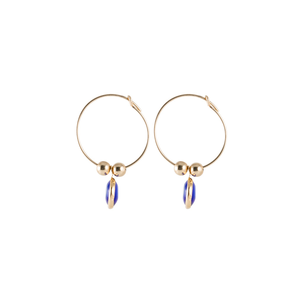 Dainty and small evil eye hoop earrings