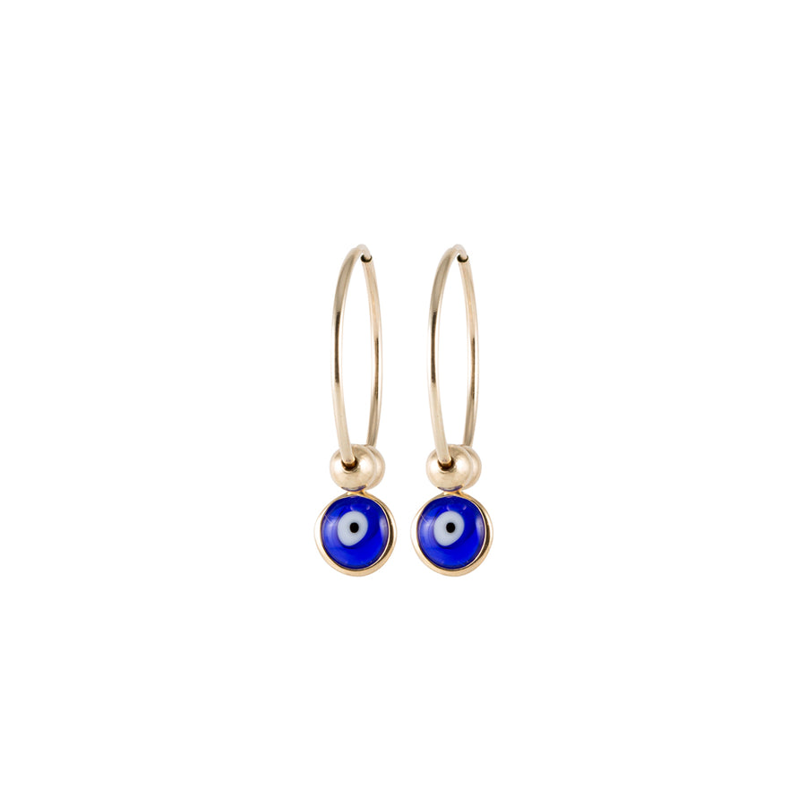 Small Evil Eye Hoop Earrings in Gold