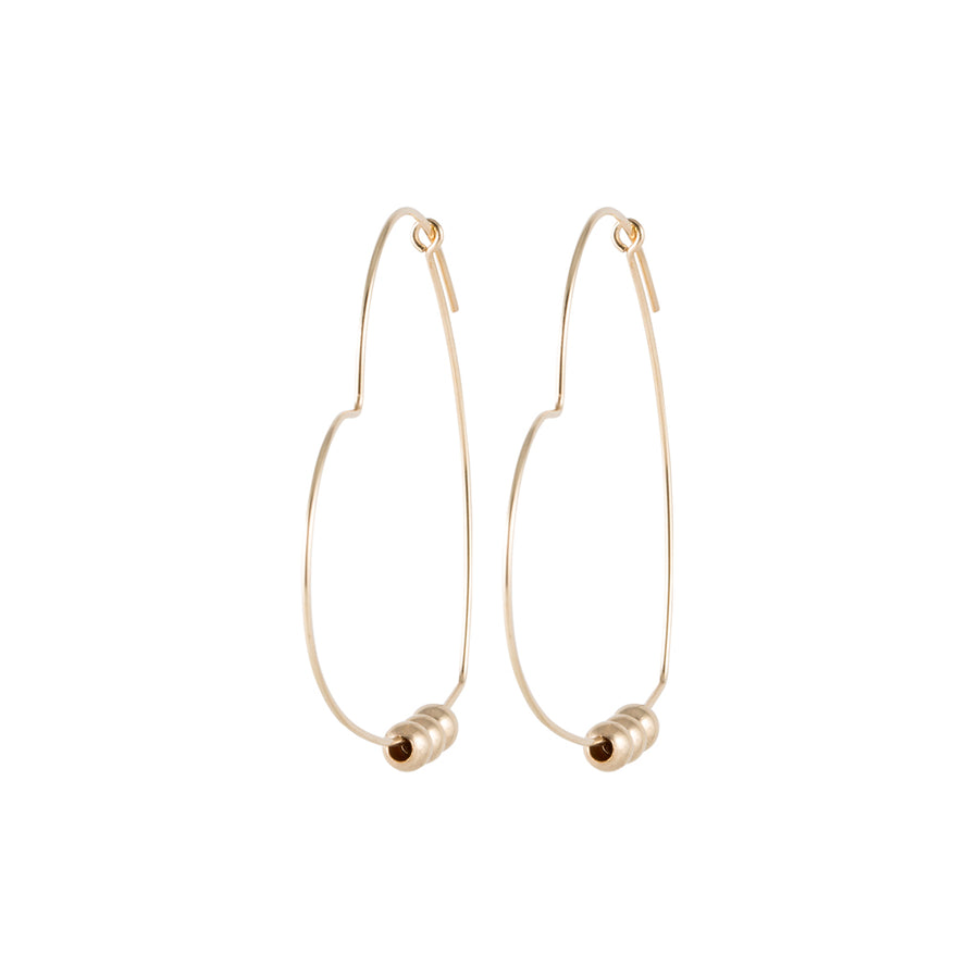 Heart Wire Hoop Earrings in Gold