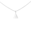 Silver Necklace with Evil Eye Triangle Pendant