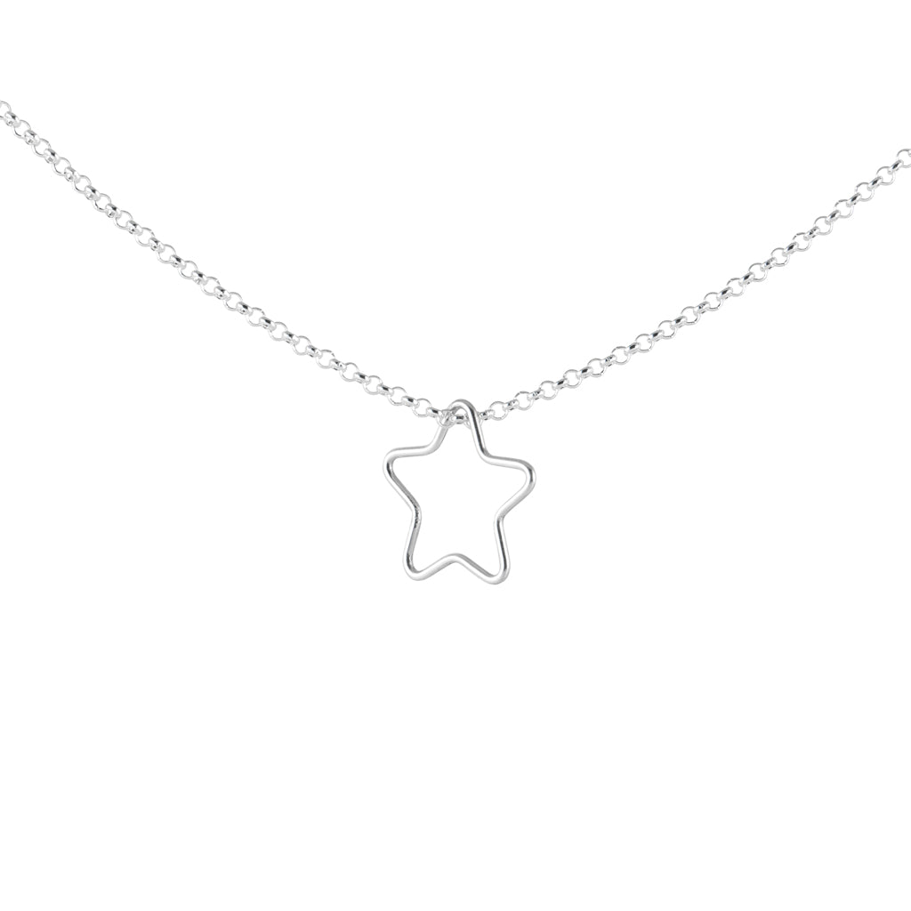 Star Outline Necklace in Silver