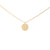 Gold Necklace with Textured Round Disc Pendant