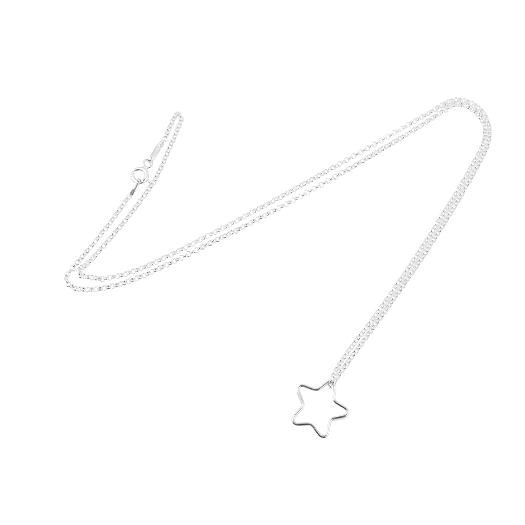 Star Outline Necklace in Silver