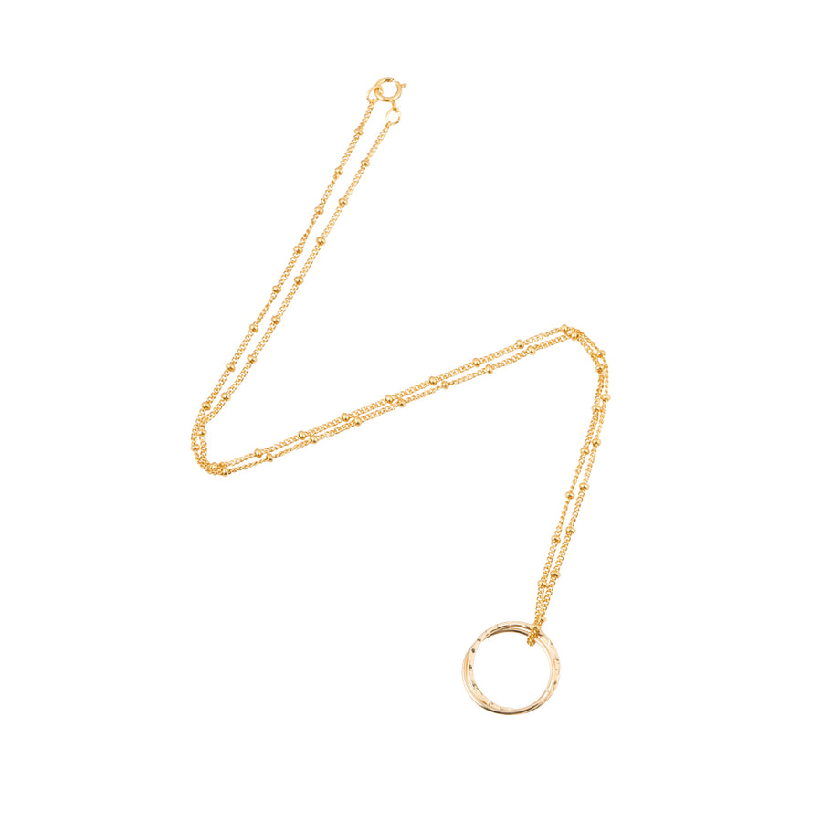Gold Entwined Circle Necklace