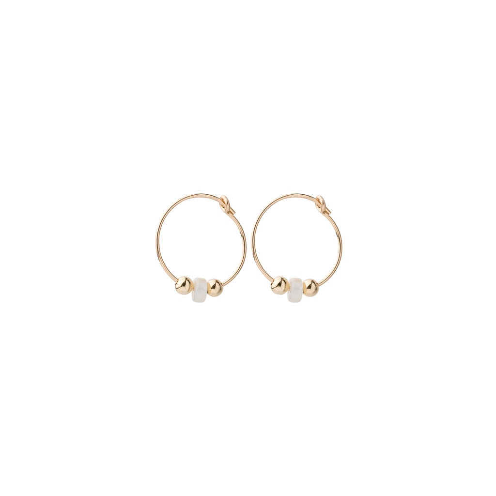 Tiny Mother of Pearl Hoops