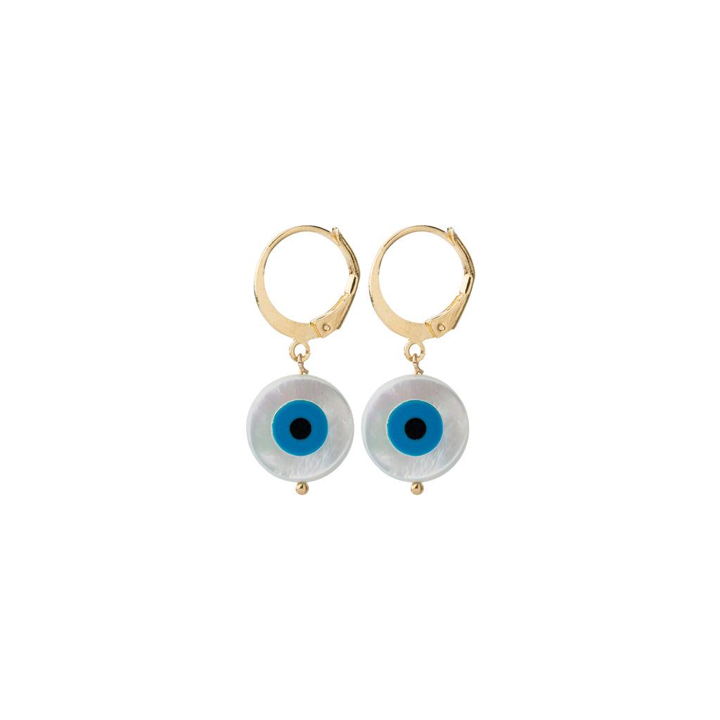 Evil Eye Huggie Earrings