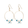 Mother of Pearl Evil Eye Hoops