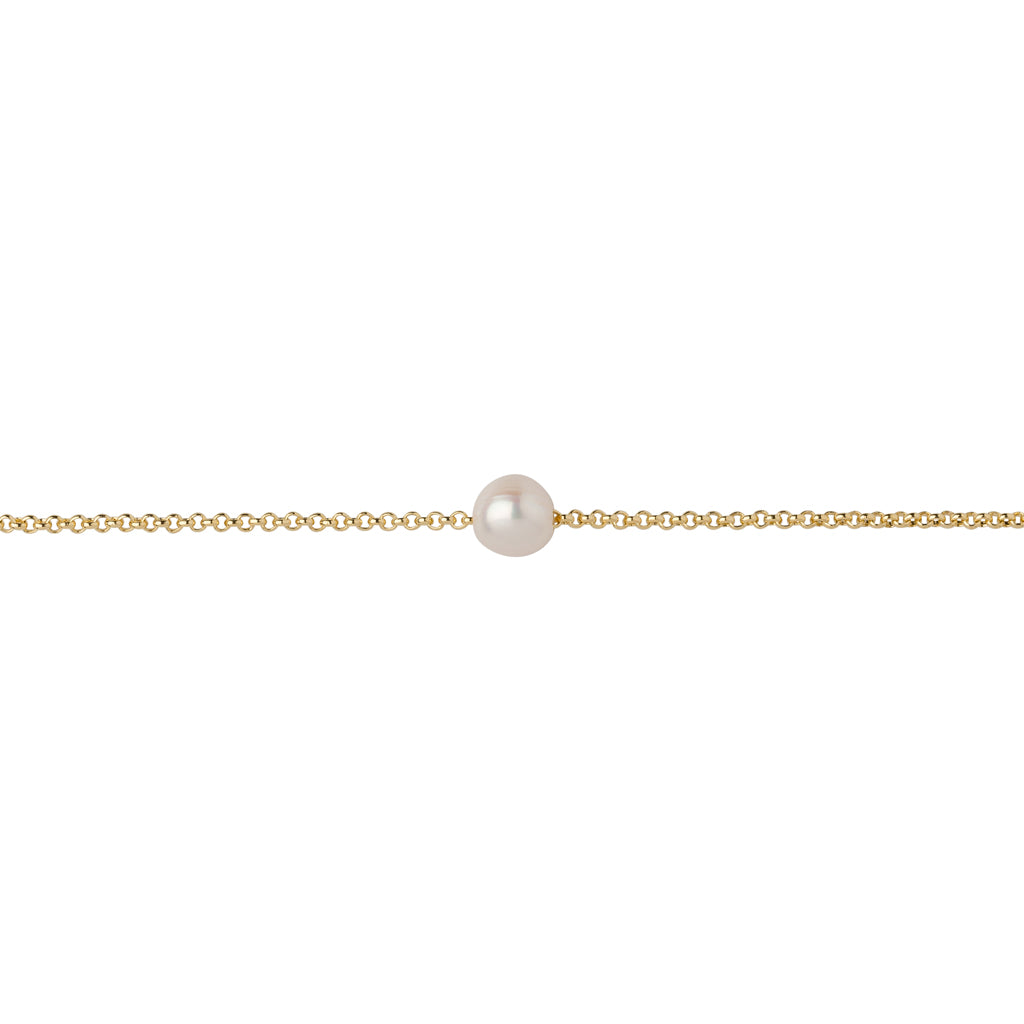 Single Pearl Bracelet in Gold