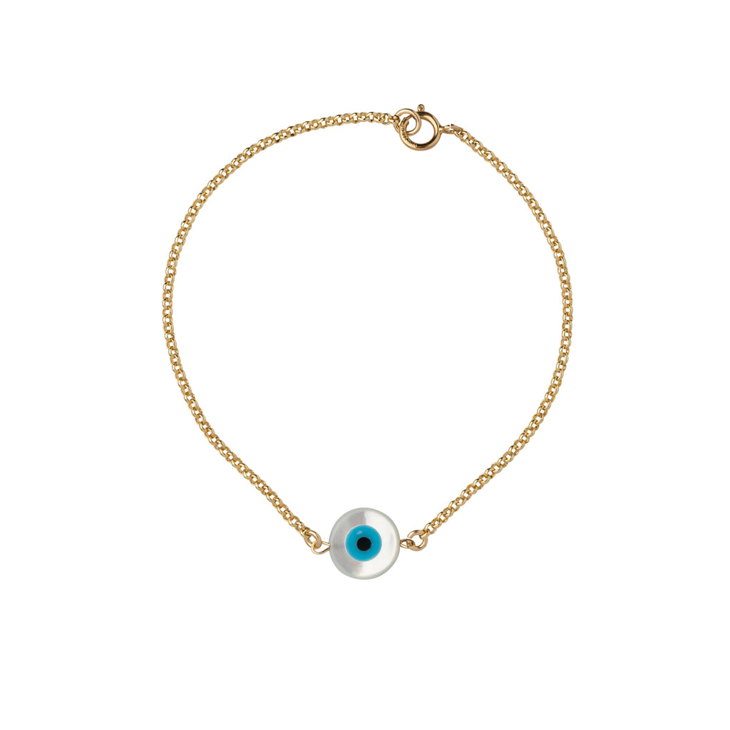 Mother of Pearl Evil Eye Bracelet