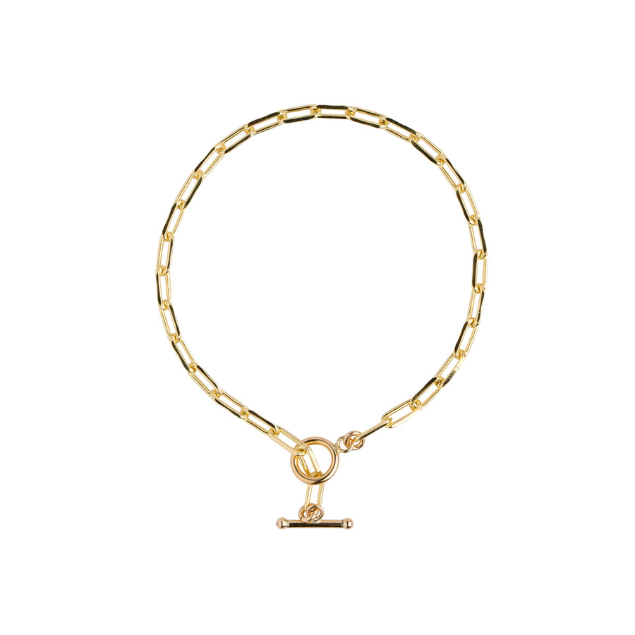 T Bar and Toggle Bracelet in Gold