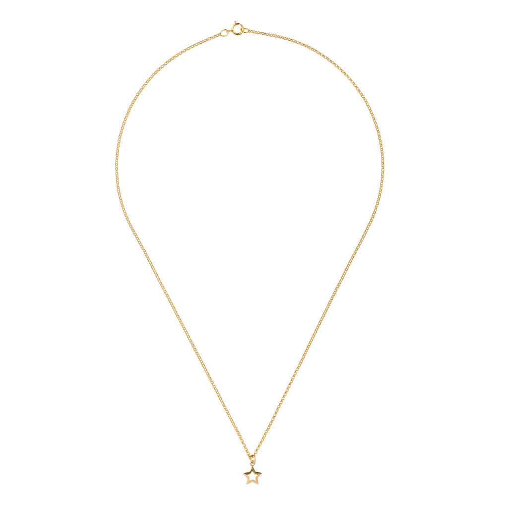 Small Cut Out Star Necklace in Gold