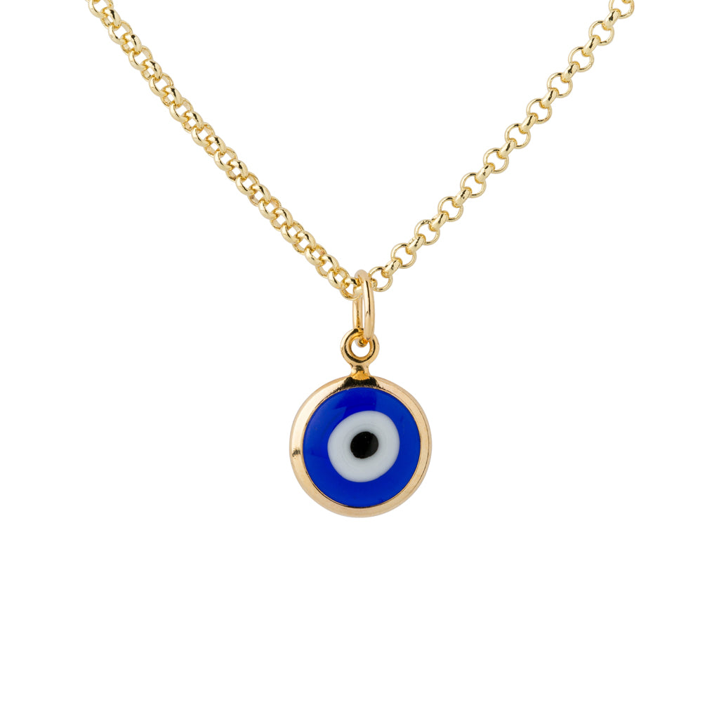 Larger Evil Eye Necklace in Gold