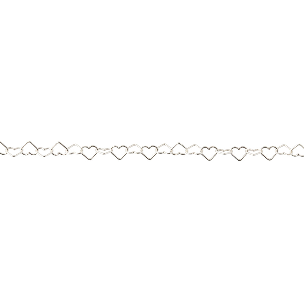 Mini Heart Chain Bracelet in Silver