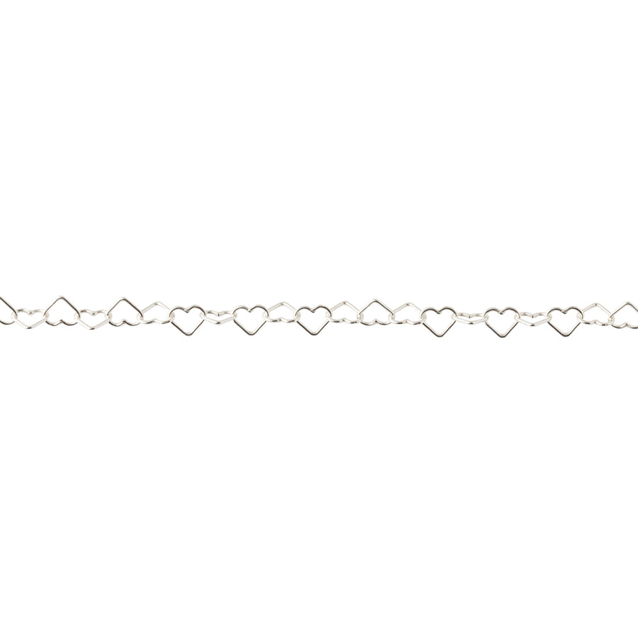 Mini Heart Chain Bracelet in Silver