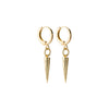 Gold Spike Huggie Earrings