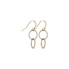 Thin mixed metal entwined circles earrings