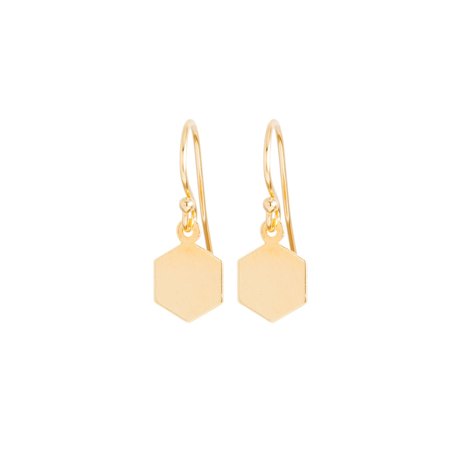 Hexagon Gold Earrings