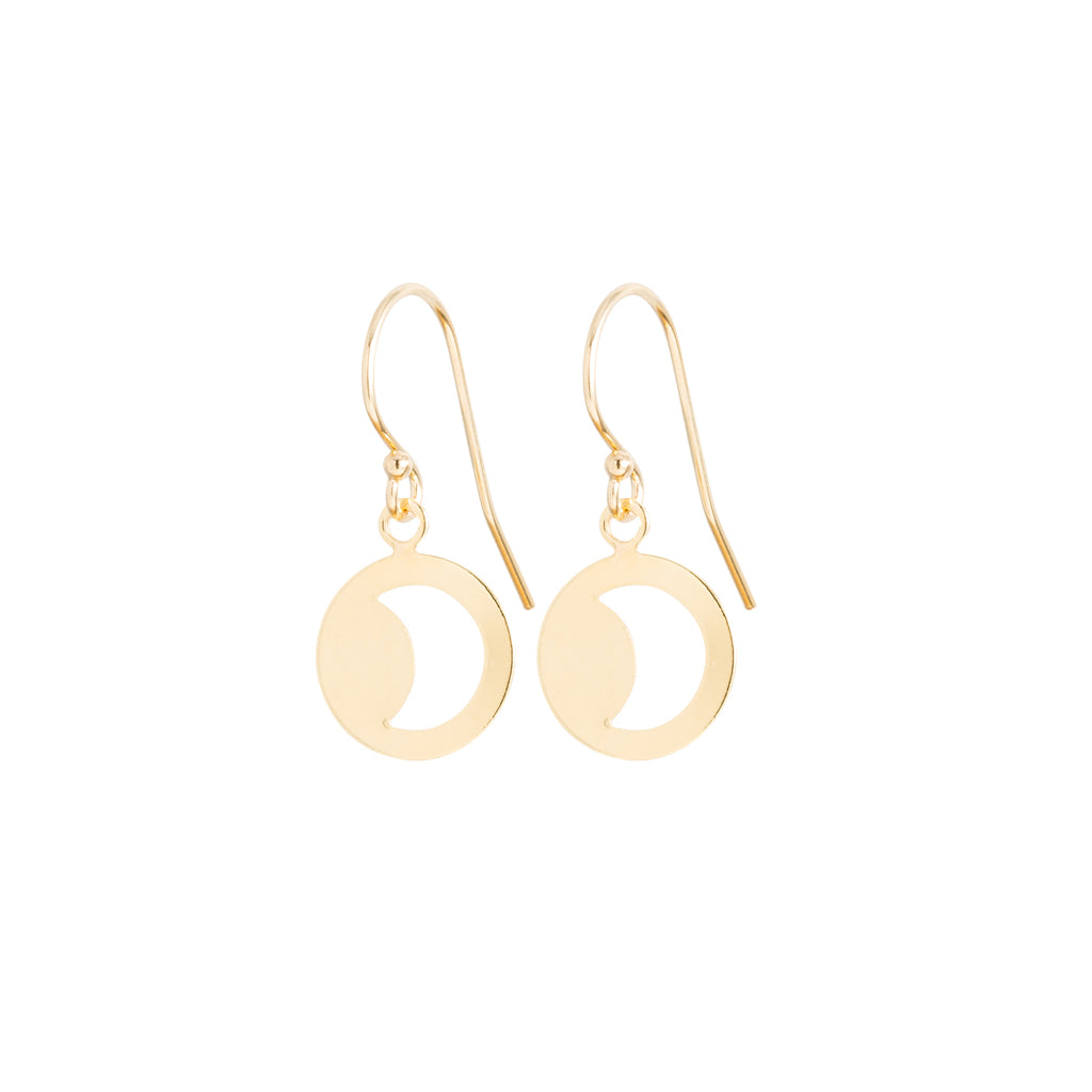 Gold Moon Cut Out Earrings