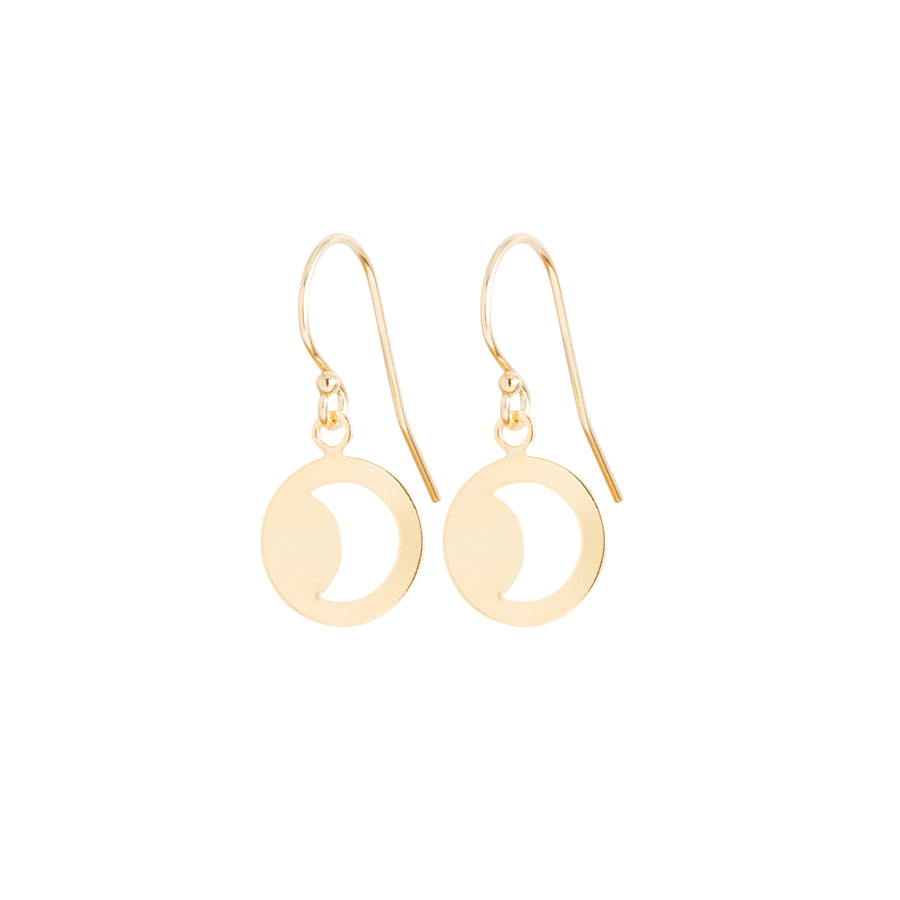 Gold Moon Cut Out Earrings