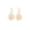Sun with Rays Gold Earrings