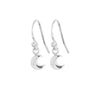 Tiny Crescent Moon Earrings in Silver