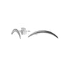 Crescent Moon Ear Crawler Stud Earrings in Silver