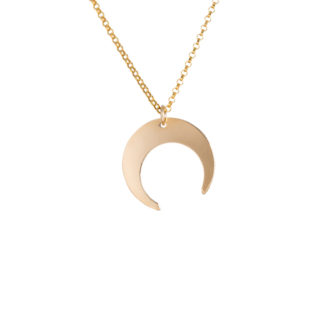 Crescent Moon Necklace in Gold