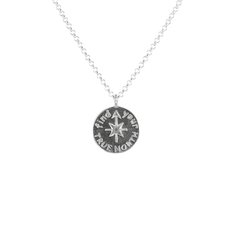 Find Your True North Necklace in Silver