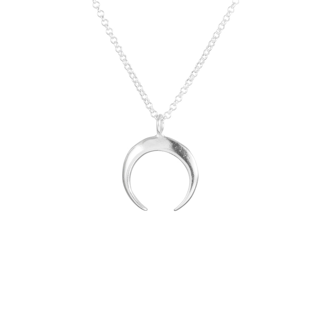 Crescent Moon Necklace in Silver