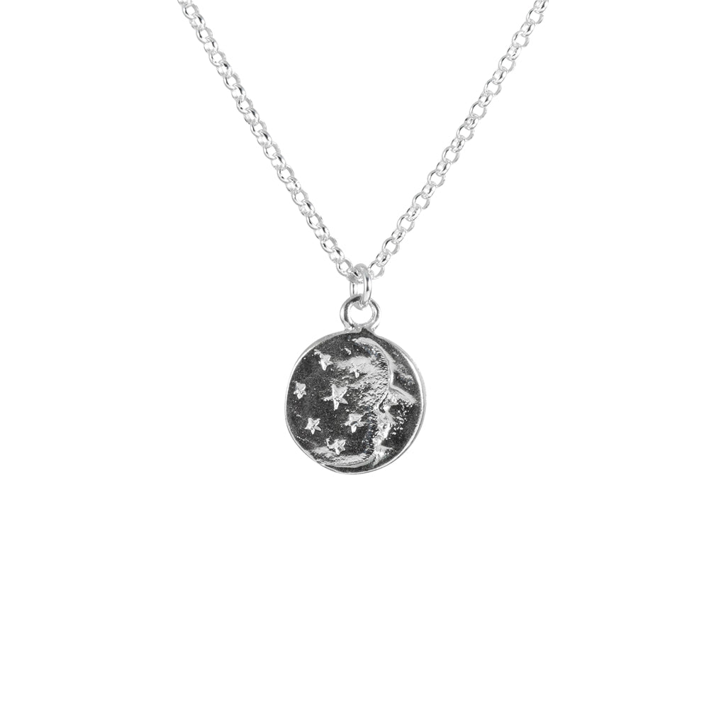 Moon & Stars Necklace in Silver